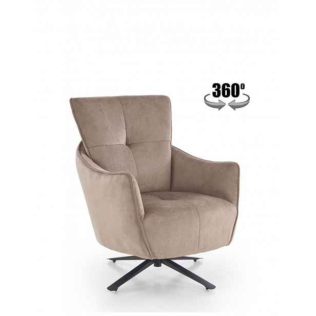Křeslo Scampi, otočné 360°, cappuccino