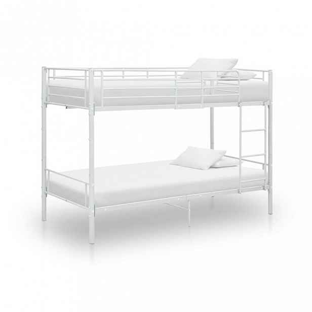 Patrová postel 90x200 cm kov Dekorhome Bílá