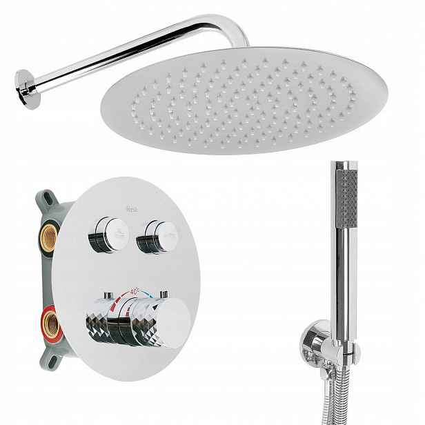 Rea Podomítkový Sprchový Set Lungo Diamond Chromový Termostat