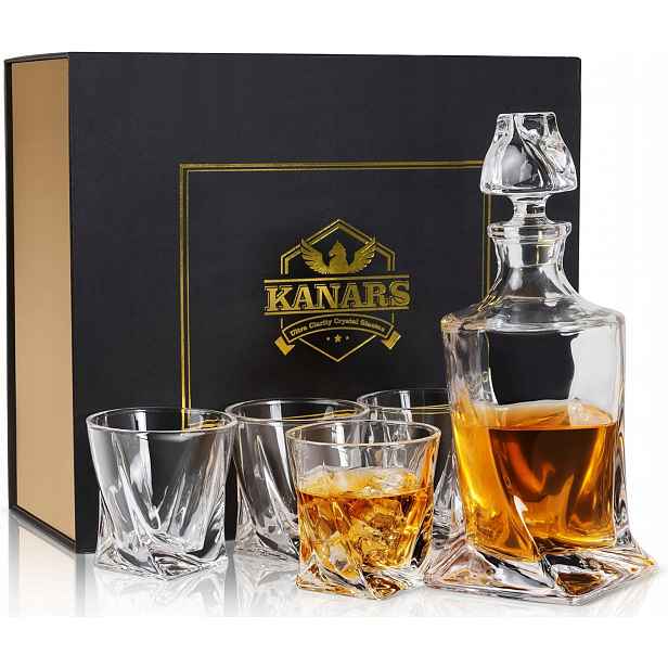 Sada karaf na whisky 800 ml 4 sklenice 300 ml křišťál bez olova dárek