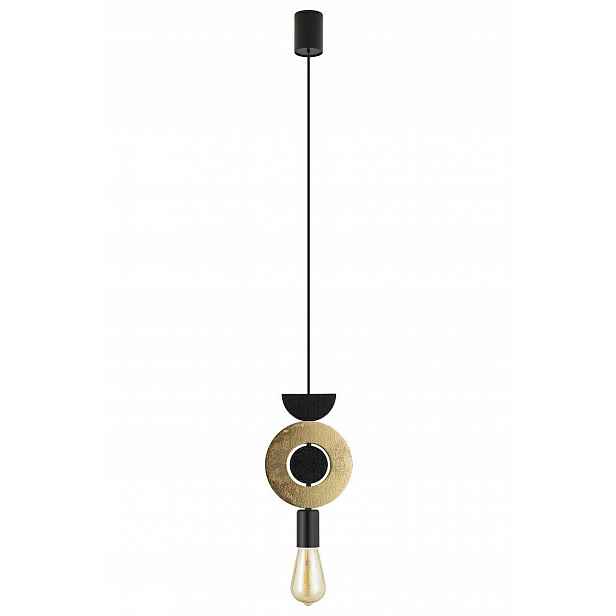 Závěsná lampa Drops Wood F Černá Hnědá 1xE27 Stropní Svítidlo Pokoj Dům