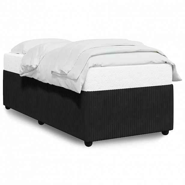 vidaXL Rám postele bez matrace černý 100 x 200 cm samet