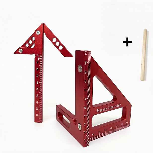 TEMU 45stupňové pravítko 90stupňové pravítko Dřevoobráběcí rýsovací pravítko Hliníková slitina Pravá pravítka, T-kos Dřevoobráběcí tužka Rýsovací