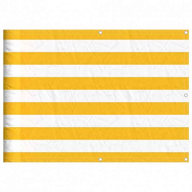 vidaXL Balkónová zástěna žluto-bílý pruh 75 x 1000 cm