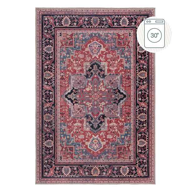 Vínový pratelný koberec s příměsí recyklovaných vláken 80x150 cm Windsor – Flair Rugs