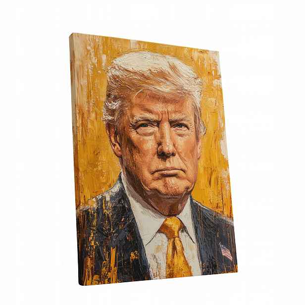 Obraz na plátně Portrét Donalda Trumpa v obývacím pokoji Trumpa dárek 60x80