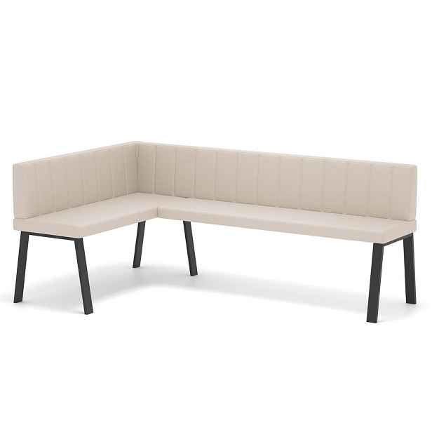 Idohome ROHOVÁ LAVICE MONO Y levá ekokůže prošívaná, 128/168 cm, béžová