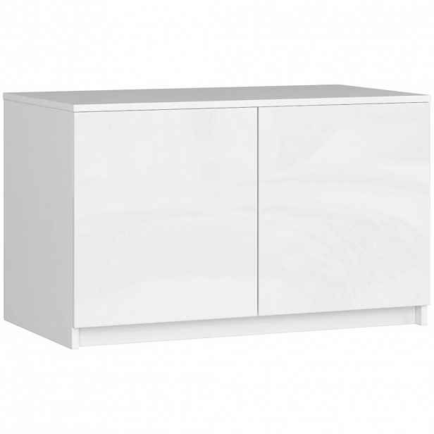 Nástavec na skříň LOTA 90 cm - bílý / bílý lesklý