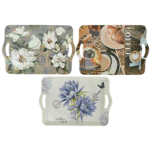 PROHOME - Podnos 35,5x25cm plastový různé dekory