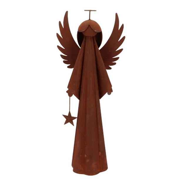 Rezavý antik plechový anděl s hvězdičkou Angel Rusty - 25*15*60 cm daan kromhout