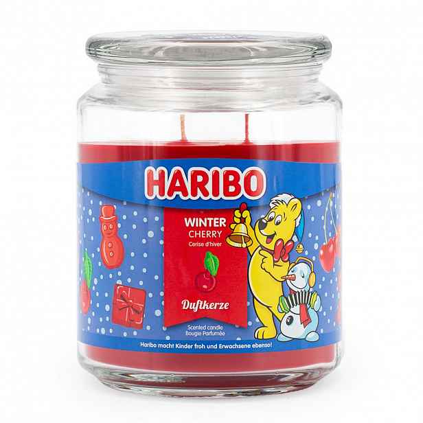 VONNÁ SVÍČKA Transparentní ve skle Winter Cherry dvojitý knot 510 g