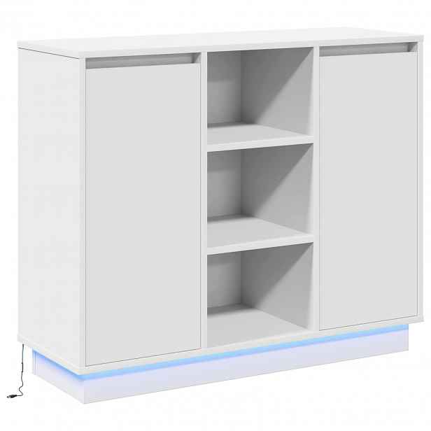vidaXL LED komoda Bílá 90 x 32 x 75 cm Kompozitní dřevo