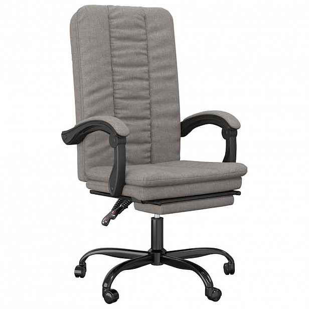 vidaXL Polohovací kancelářská židle taupe textil