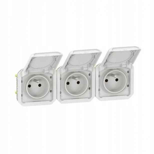 Legrand Plexo 3-násobná horizontální zásuvka bílá 069644L