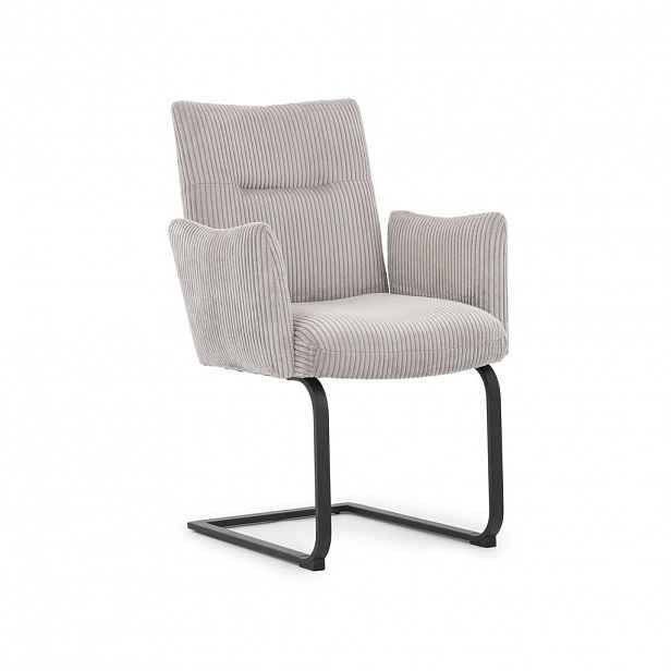 S-Style ŽIDLE S PODRUČKAMI Hera s područkami v moderním designu ze šedého manšestru