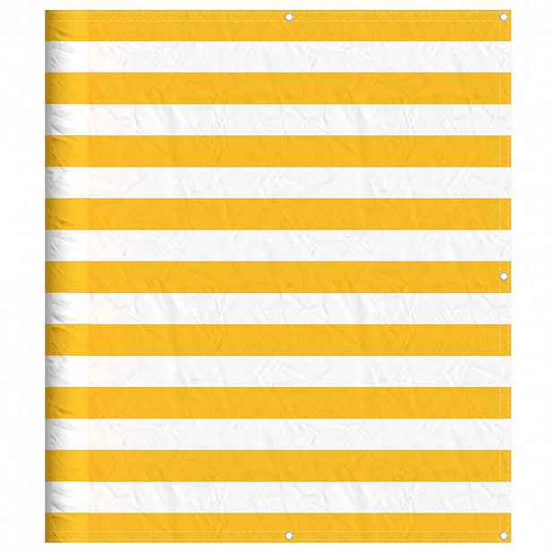 vidaXL Balkónová zástěna žluto-bílý pruh 120 x 700 cm