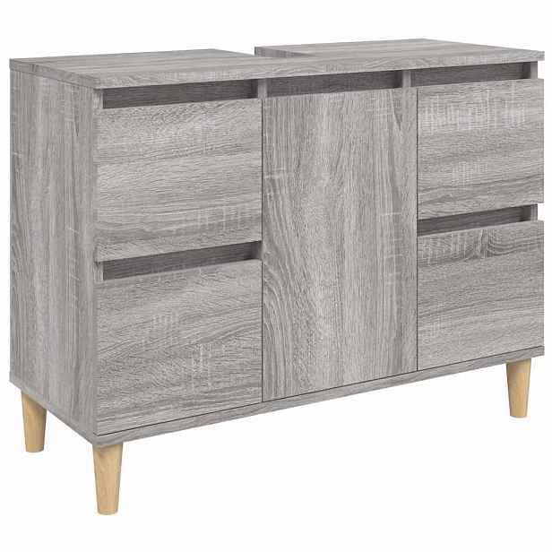 vidaXL Skříňka pod umyvadlo šedá sonoma 80x33x60 cm kompozitní dřevo