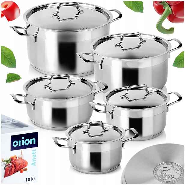 Hrnce Orion Anett z nerezové oceli, sada hrnců 18/10 Premium