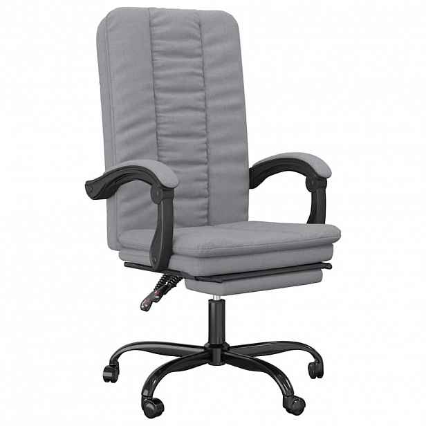 vidaXL Polohovací kancelářská židle světle šedá textil