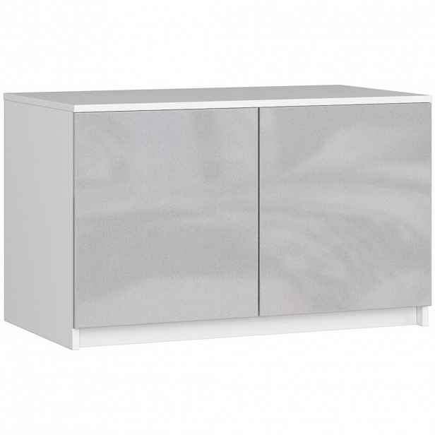 Nástavec na skříň LOTA 90 cm - bílý / světle šedý lesklý