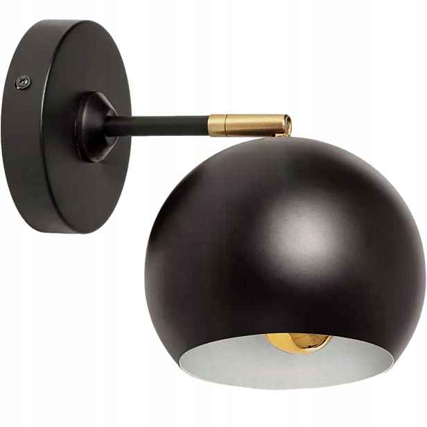 Nástěnná lampa s kulatý bodovým osvětlením, černo-zlatá, do ložnice Abruzzo
