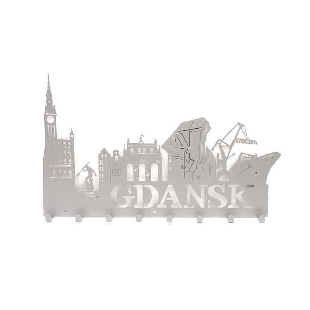 Věšák na oblečení Klíče, nástěnné bundy do předsíně Gdaňsk Šedá Bílá