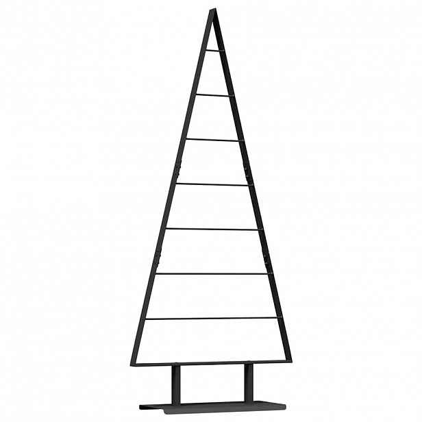 vidaXL Kovový vánoční stromeček s stojanem Černá 150 cm Ocel