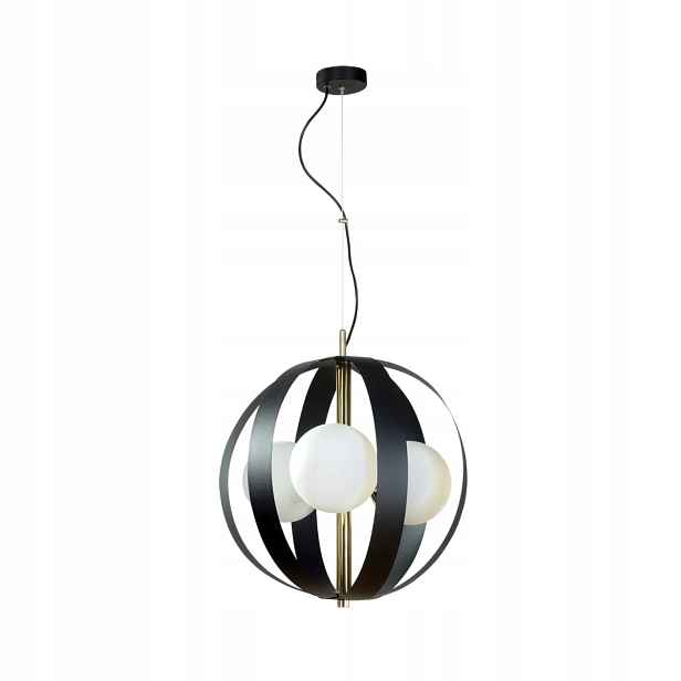 Zuma Line Závěsná lampa Nela 3xE14, kovová, 40 W, černá/zlatá