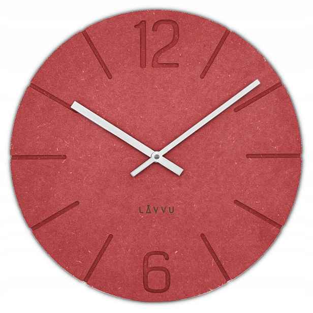Kulatý Červené Nástěnné Hodiny Lavvu Natur Eco Mdf Ruční Výroba LCT5023 34 cm