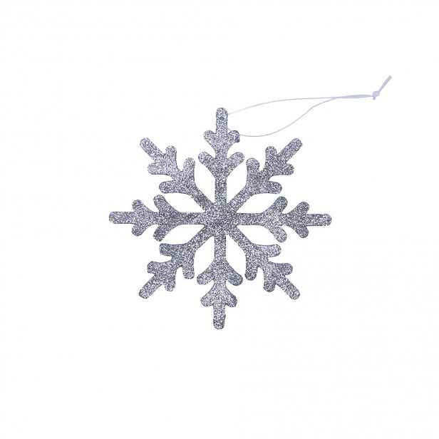 Vánoční ozdoba vločka IV, pr. 15 cm, stříbrná, překližka, venkovní