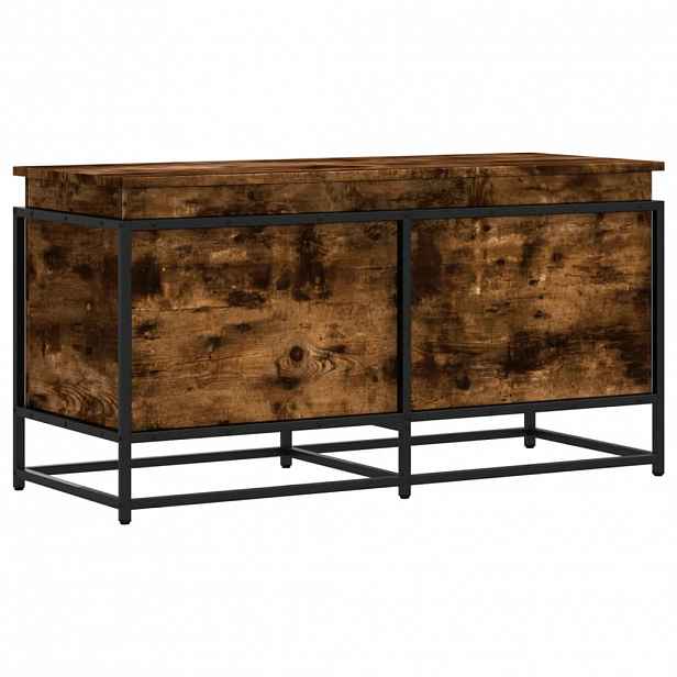 vidaXL Úložný box s víkem kouřový dub 100x40x51,5 cm kompozitní dřevo