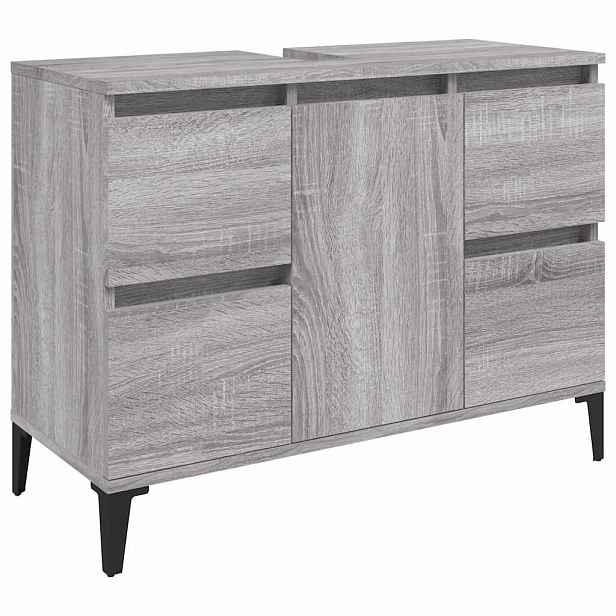 vidaXL Skříňka pod umyvadlo šedá sonoma 80x33x60 cm kompozitní dřevo