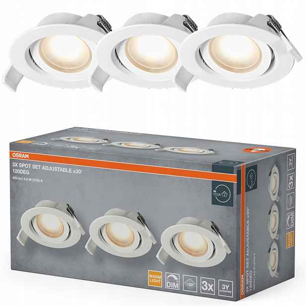 3x Stropní Led svítidlo Kulaté Stropní Svítidlo 4.9W 220lm 2700K Stmívatelné