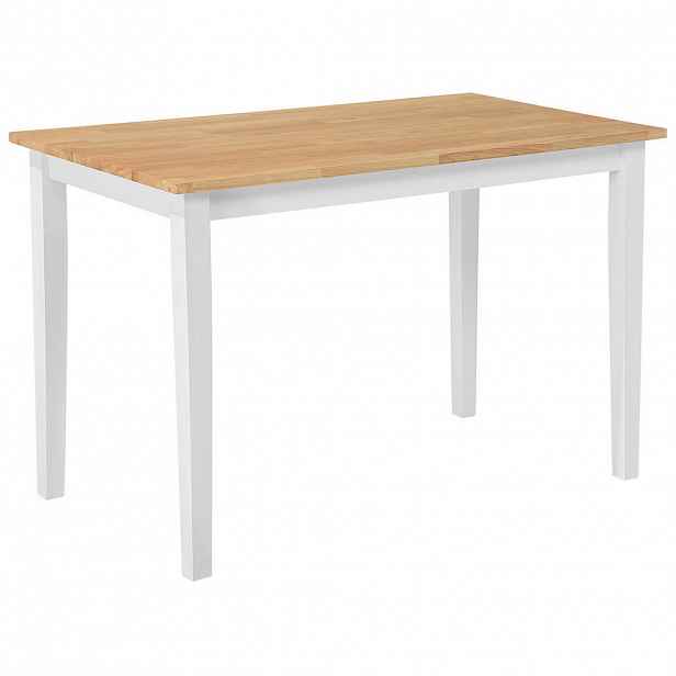 Beliani JÍDELNÍ STŮL 120/75/74 cm Bílý, Světle hnědý Obdélníkový Houston