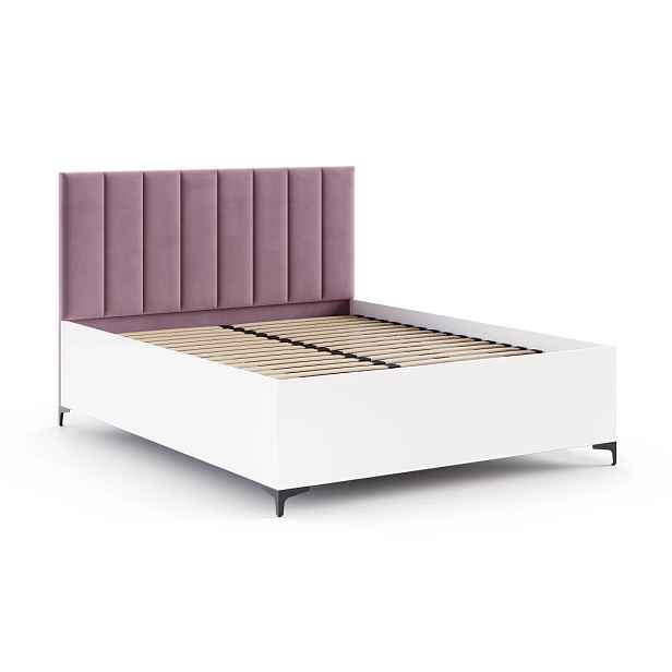 FDM Postel Sierra se zvedacím roštem Paris světle fialová/bílá, velikost 160x200
