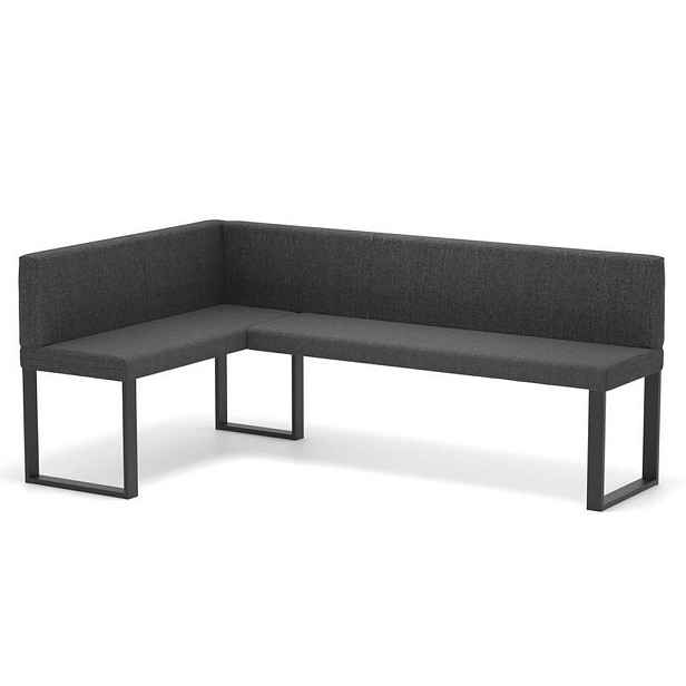 Idohome ROHOVÁ LAVICE SANA U levá tkanina hladká, 128/168 cm, antracitová
