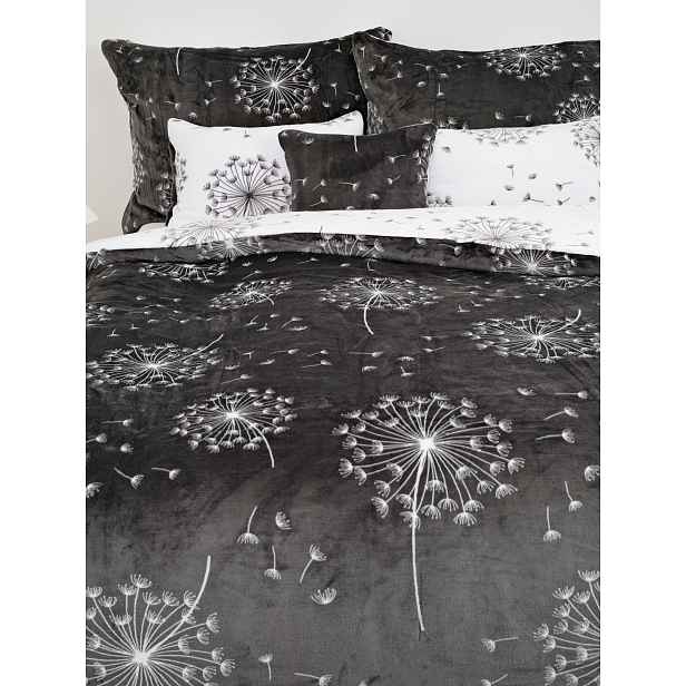 MKLuzkoviny.cz Povlečení mikroplyš Exclusive - Pampelišky šedé- 140 × 200 cm - 70 x 90 cm
