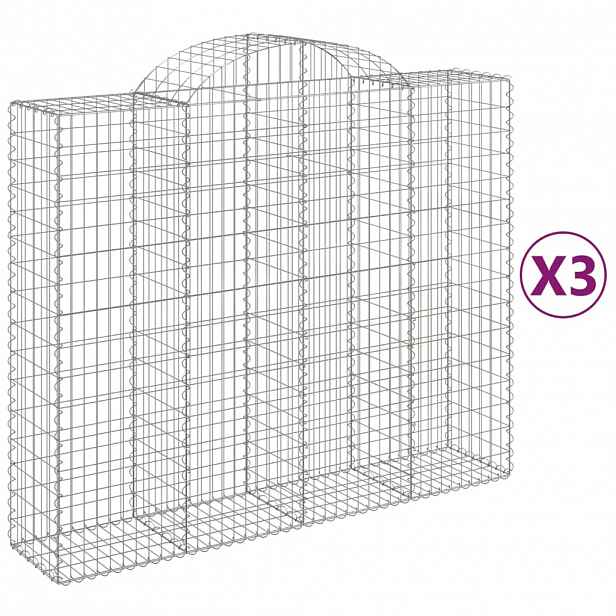 vidaXL Klenuté gabionové koše 3 ks 200x50x160/180cm pozinkované železo