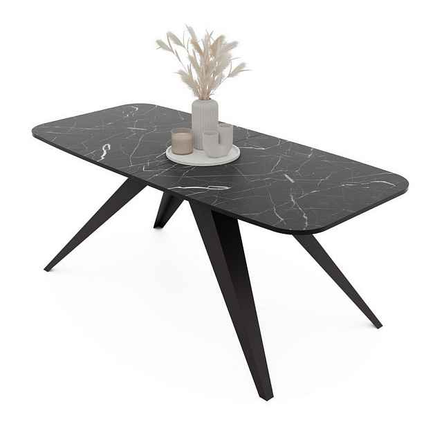 Idohome JÍDELNÍ STŮL FENTO rozkládací 160/80/76 cm, černý