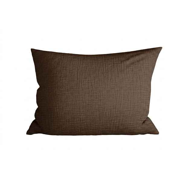 Mušelínový povlak na polštář MUSSARI 50x70 cm, tmavě hnědý