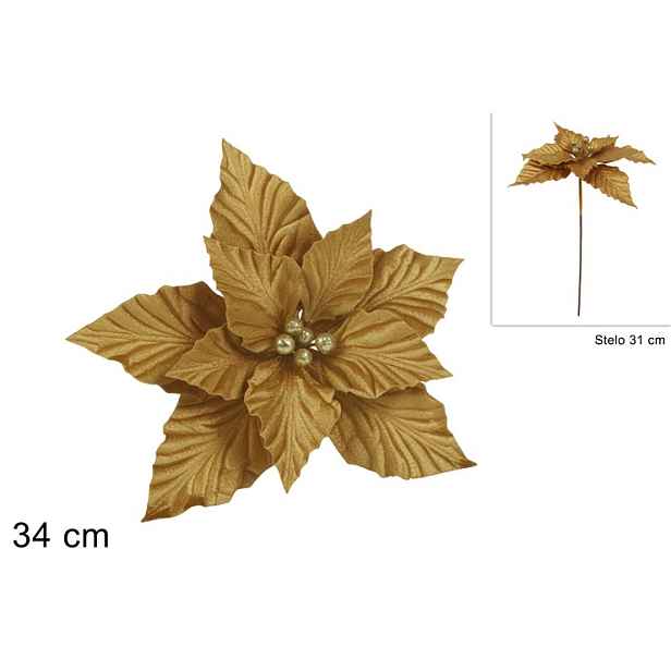 PROHOME - Stonek růže sametová 34cm zlatá
