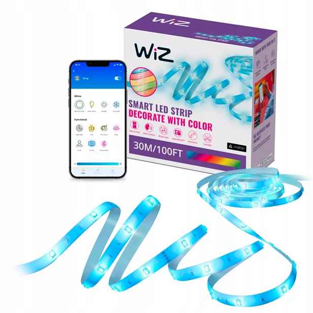 Led pásek 22W Rgb pásek 20 m Inteligentní Smart WiFi Bluetooth Aplikace WiZ