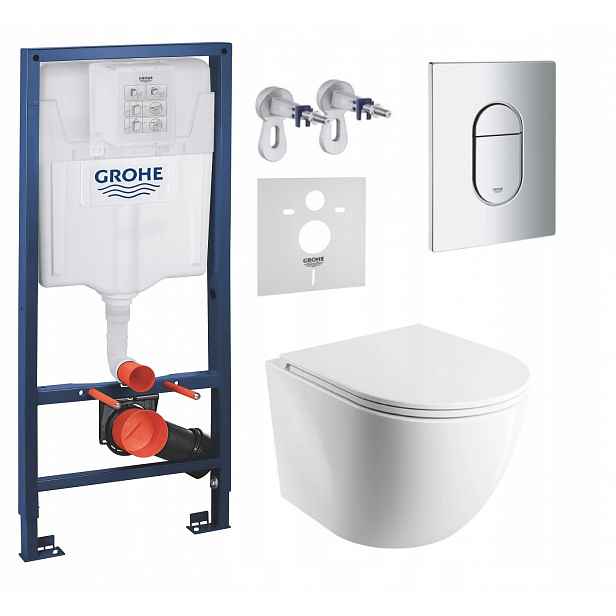 Podomítkový Wc set Grohe s mísou Omnires a tlačítkem Chrom Fresh