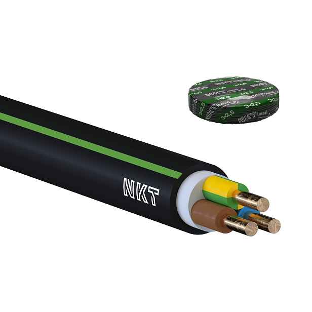 Kabel CYKY-J 3× 2,5 RE 100 m/bal.