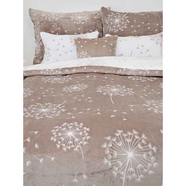 MKLuzkoviny.cz Prodloužené povlečení mikroplyš Exclusive - Pampelišky cappuccino- 140 × 220 cm - 70 x 90 cm
