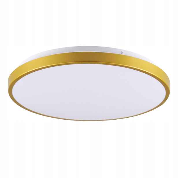 Stropní Svítidlo bílý zlatý kulatý 29 cm neutrální Polux