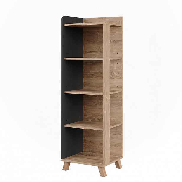Vicco KOUPELNOVÁ POLIČKA Karen Sonoma/antracit 40 x 128 cm se 4 přihrádkami