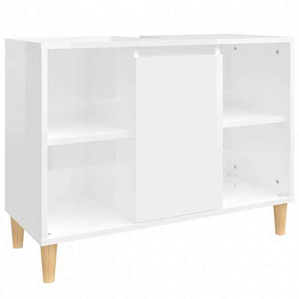 vidaXL Umyvadlová skříňka bílá s vysokým leskem 80x33x60 cm kompozit