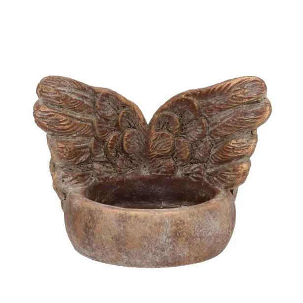 Zlatý antik cementový svícen andělská křídla Angel Wings Gold - 11*9*8 cm daan kromhout