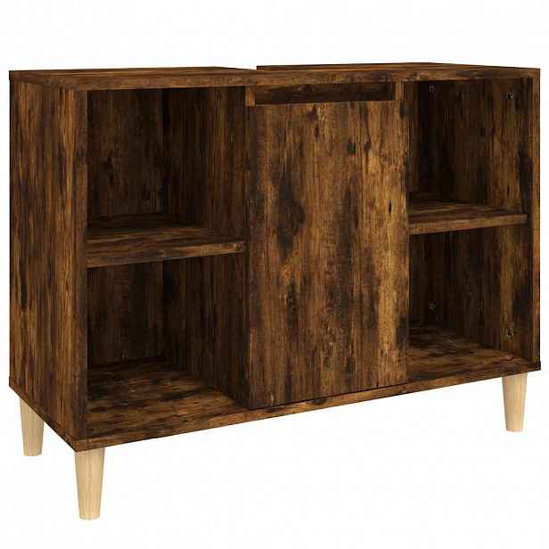vidaXL Skříňka pod umyvadlo kouřový dub 80x33x60 cm kompozitní dřevo